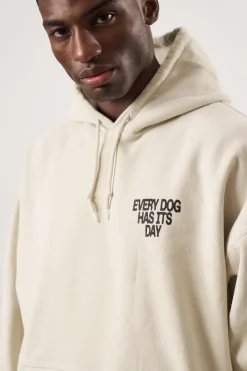 KBAR X UN:IK 'Every Dog Has Its Day' Vintage Washed Hoodie - Ivory