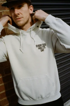 KBAR X UN:IK 'Every Dog Has Its Day' Vintage Washed Hoodie - Ivory