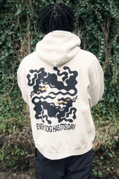 KBAR X UN:IK 'Every Dog Has Its Day' Vintage Washed Hoodie - Ivory