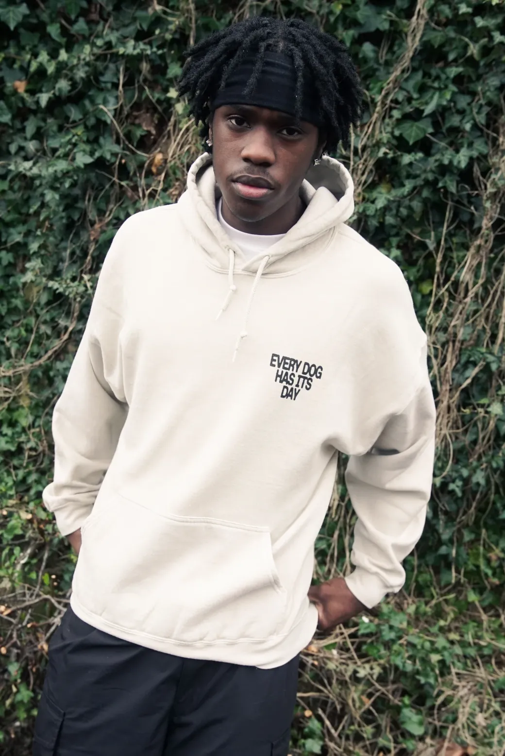 KBAR X UN:IK 'Every Dog Has Its Day' Vintage Washed Hoodie - Ivory