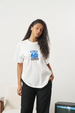KBAR X UN:IK 'Floating On' Embroidered Tee - White