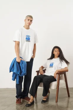 KBAR X UN:IK 'Floating On' Embroidered Tee - White