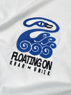 KBAR X UN:IK 'Floating On' Embroidered Tee - White
