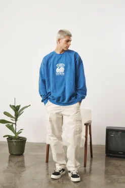 KBAR X UN:IK 'Floating On' Vintage Washed Sweater - Blue