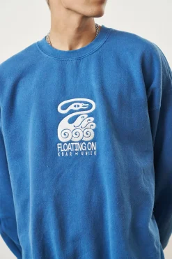 KBAR X UN:IK 'Floating On' Vintage Washed Sweater - Blue