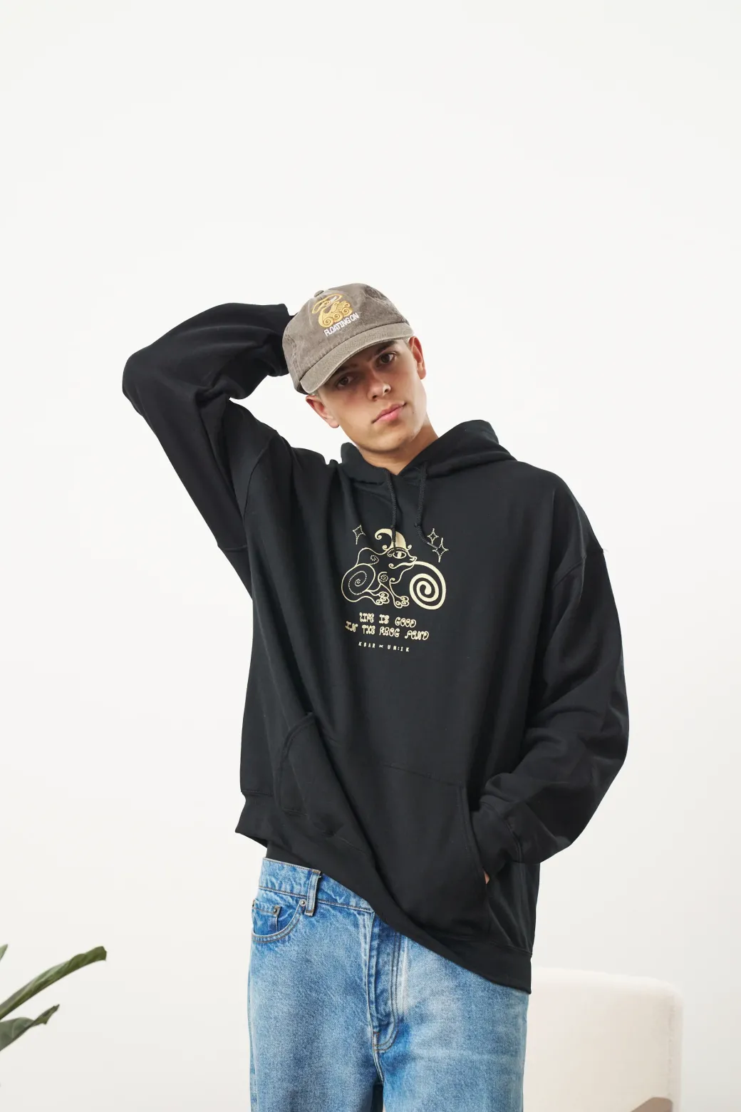 KBAR X UN:IK 'Frog Pond' Hoodie - Black