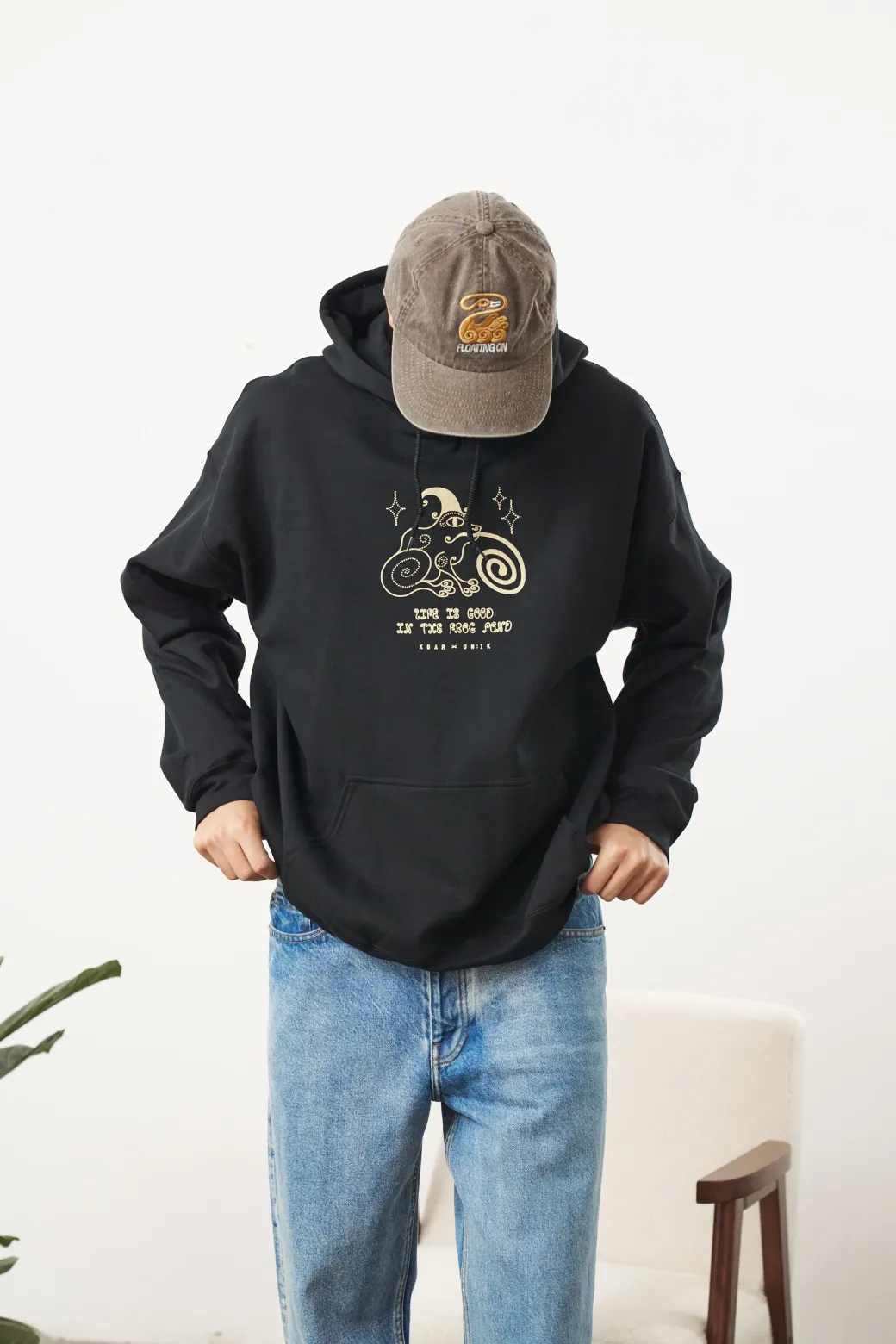 KBAR X UN:IK 'Frog Pond' Hoodie - Black