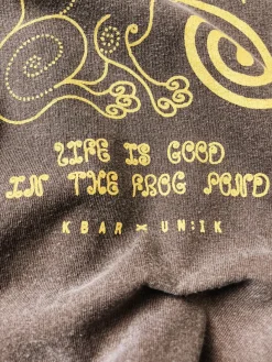 KBAR X UN:IK 'Frog Pond' Vintage Washed Tee - Chocolate