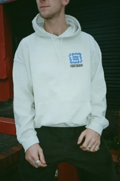 KBAR X UN:IK 'Logo' Vintage Washed Hoodie - Ivory