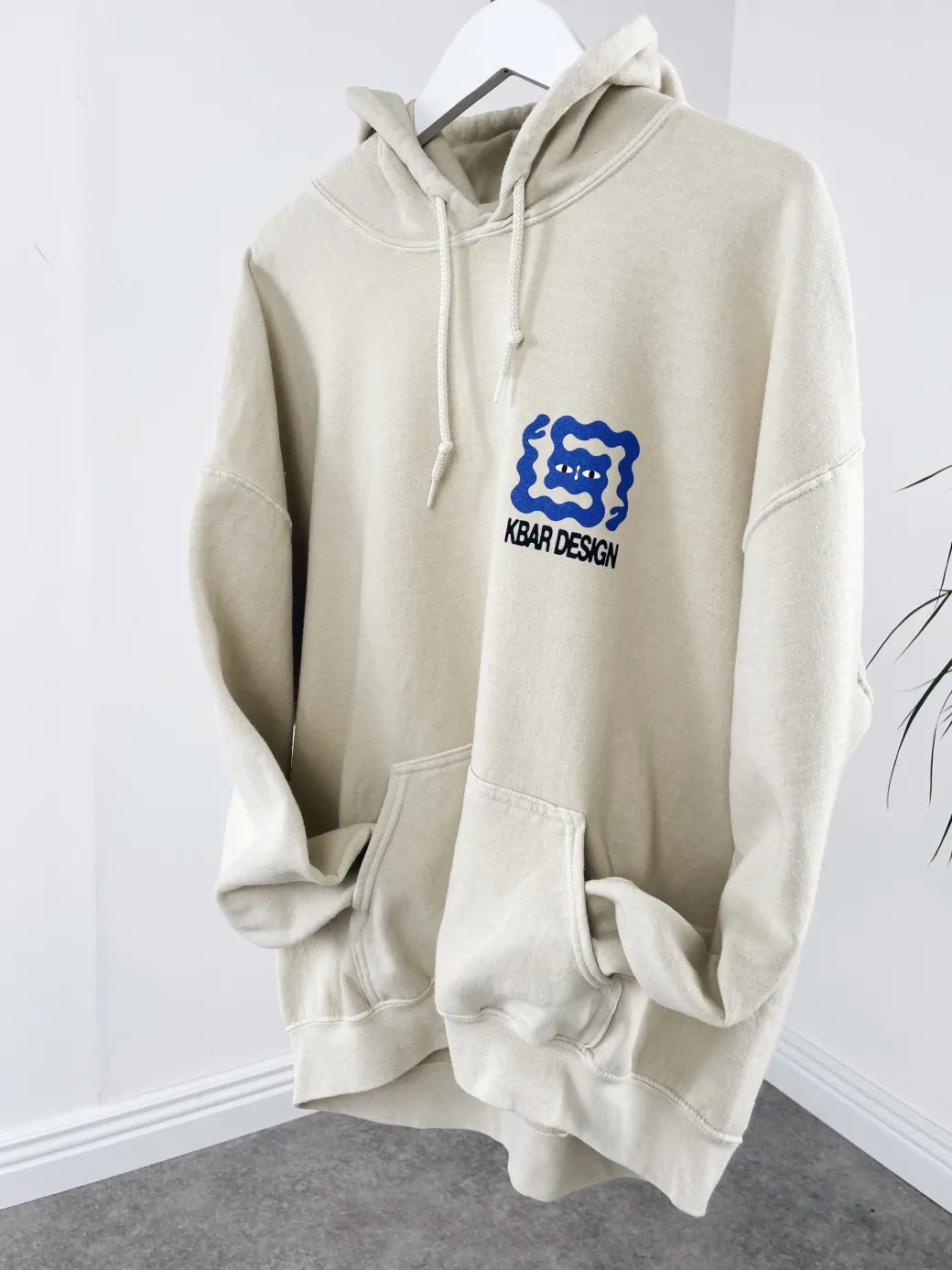 KBAR X UN:IK 'Logo' Vintage Washed Hoodie - Ivory
