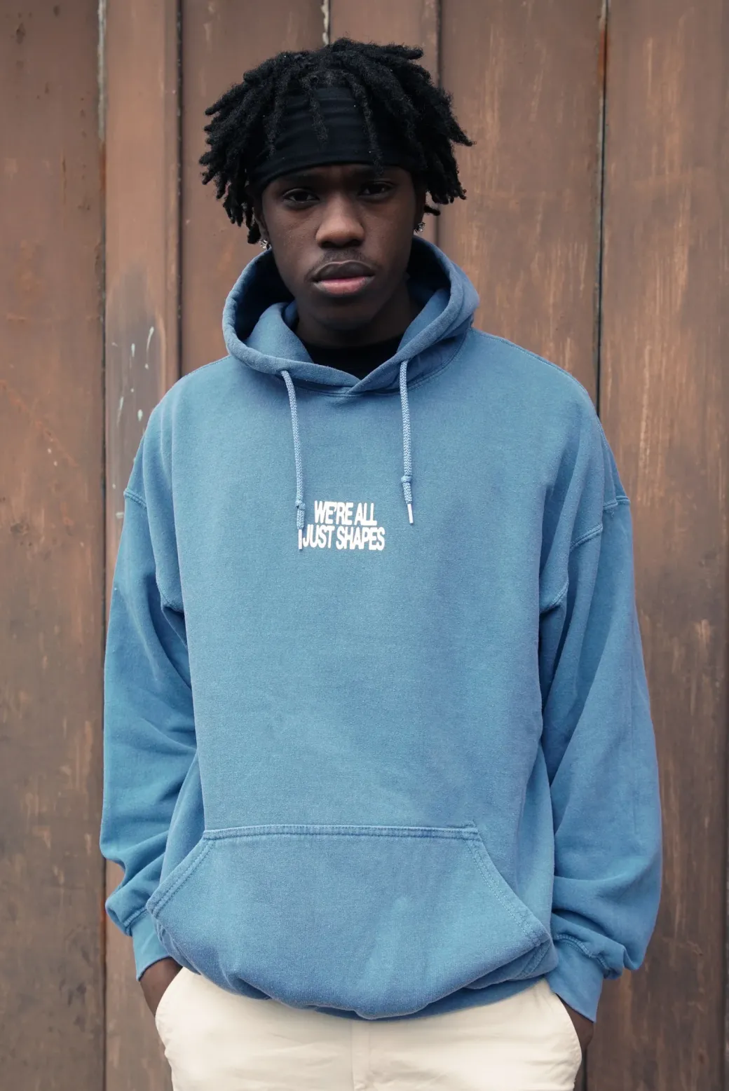 KBAR X UN:IK 'Shapes' Vintage Washed Hoodie - Slate Blue