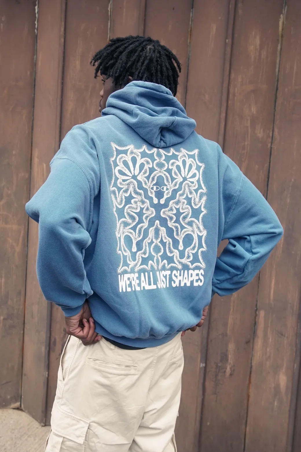 KBAR X UN:IK 'Shapes' Vintage Washed Hoodie - Slate Blue