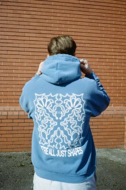 KBAR X UN:IK 'Shapes' Vintage Washed Hoodie - Slate Blue