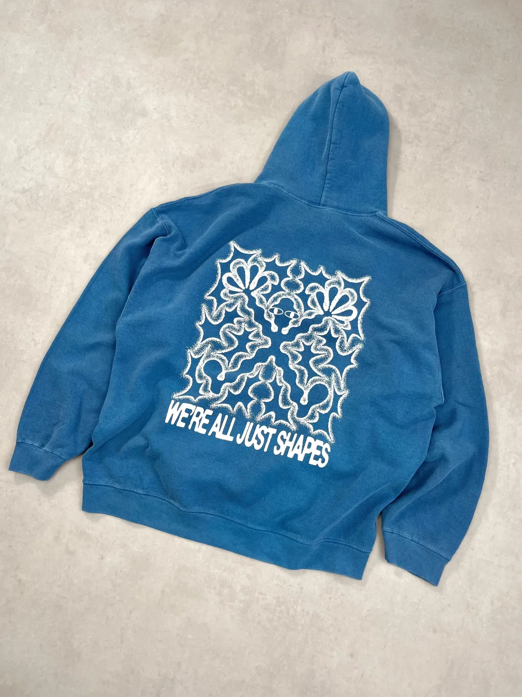 KBAR X UN:IK 'Shapes' Vintage Washed Hoodie - Slate Blue