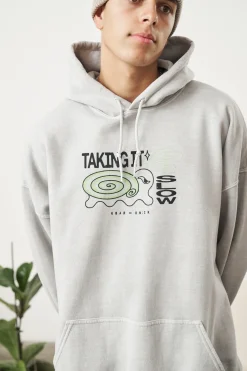 KBAR X UN:IK 'Taking It Slow' Vintage Washed Hoodie - Grey