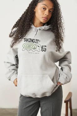 KBAR X UN:IK 'Taking It Slow' Vintage Washed Hoodie - Grey