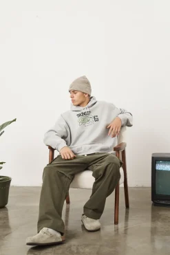 KBAR X UN:IK 'Taking It Slow' Vintage Washed Hoodie - Grey
