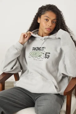 KBAR X UN:IK 'Taking It Slow' Vintage Washed Hoodie - Grey