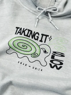 KBAR X UN:IK 'Taking It Slow' Vintage Washed Hoodie - Grey