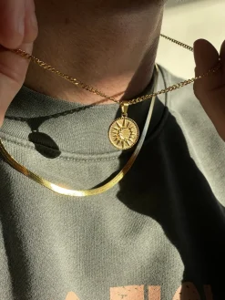 Moon Pendant Necklace - Silver / Gold