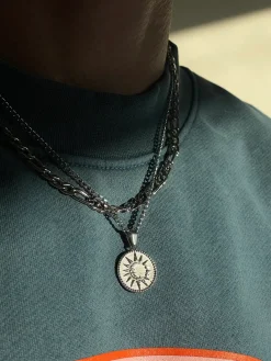 Moon Pendant Necklace - Silver / Gold