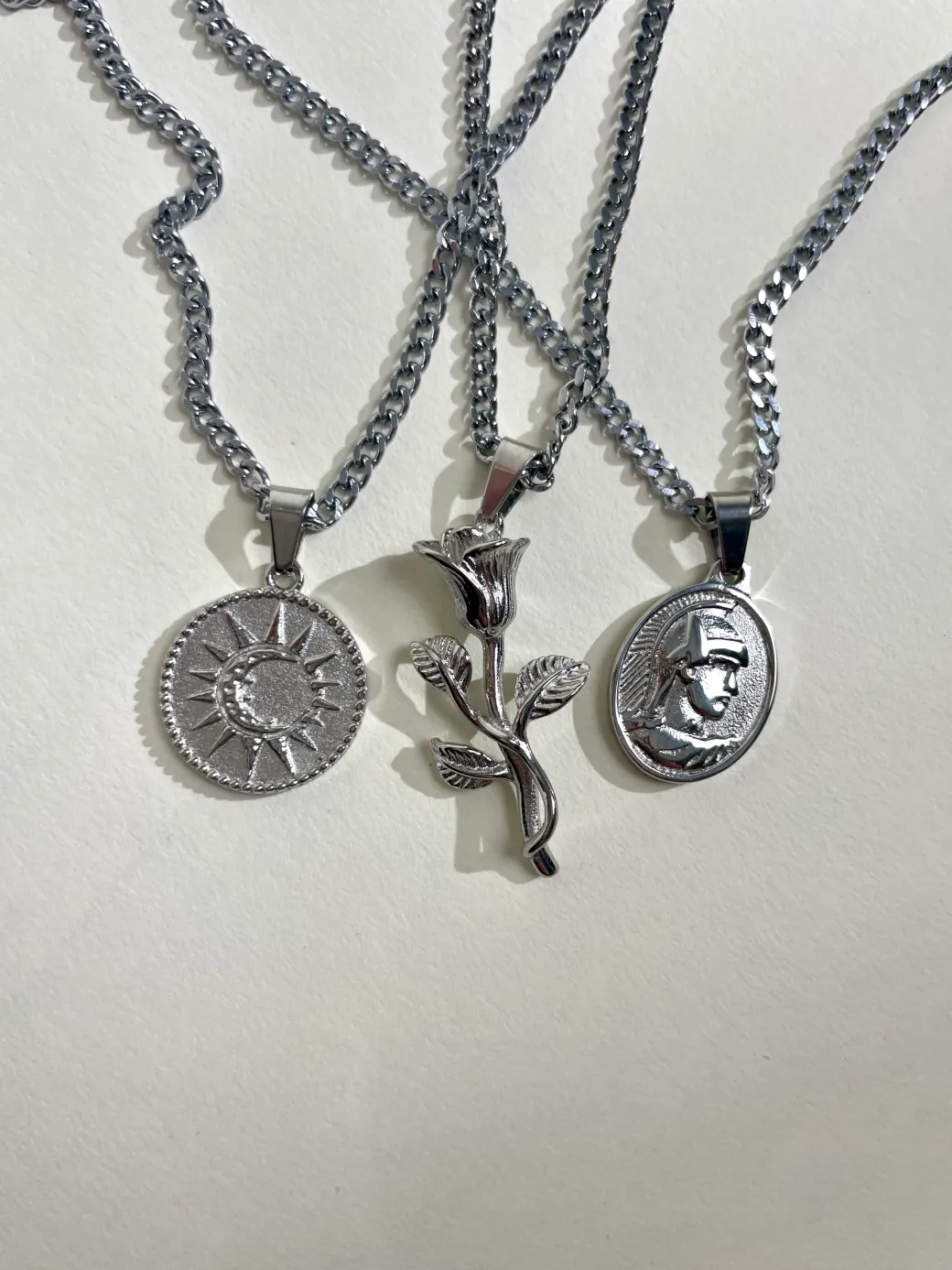 Moon Pendant Necklace - Silver / Gold
