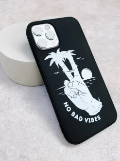 'No Bad Vibes' Phone Case - Black