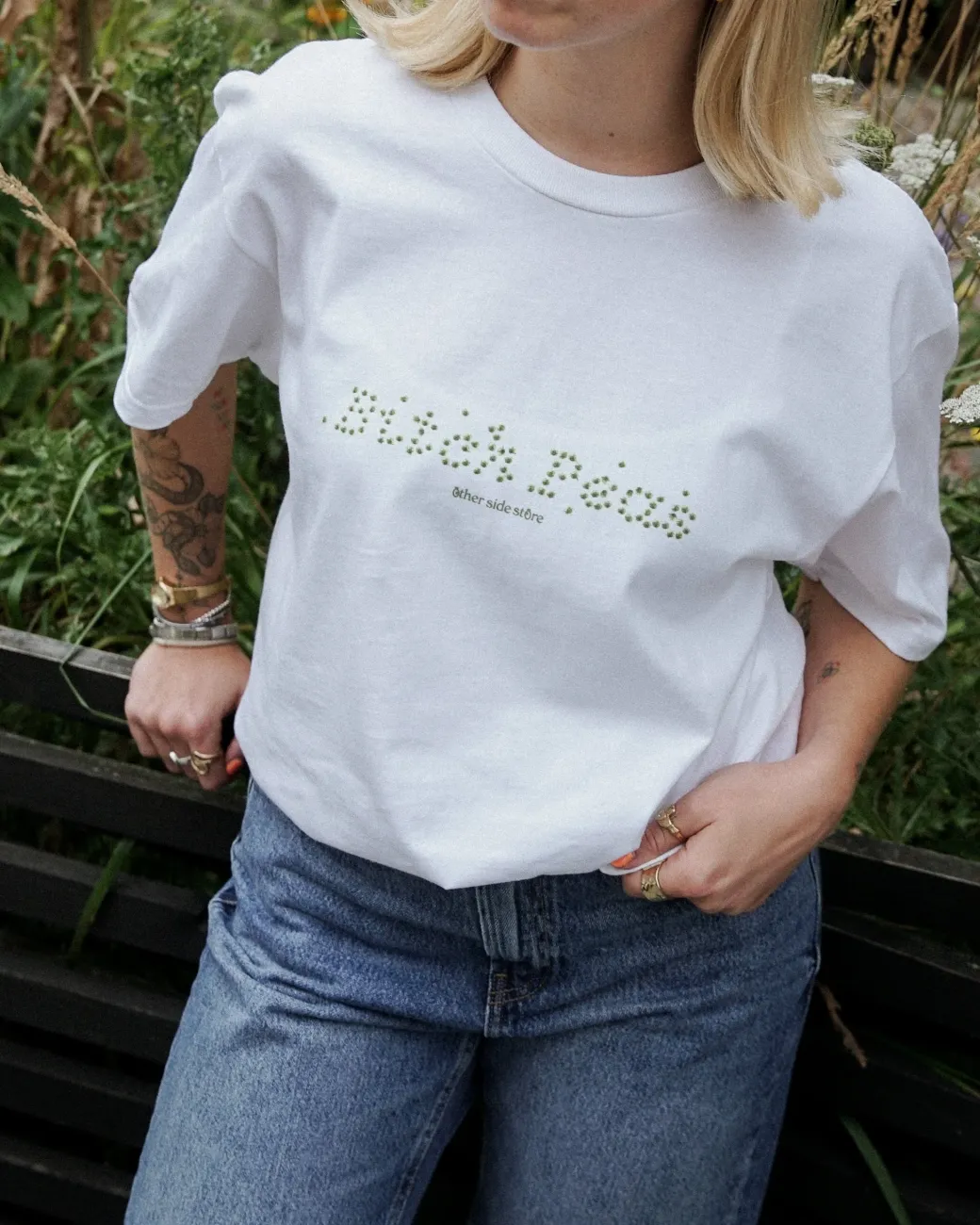 Other Side Store 'Bitch Peas' Tee - White