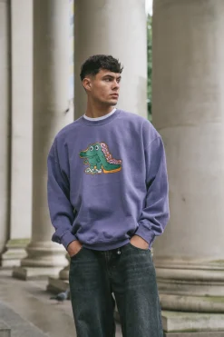 Other Side Store 'Croc In Crocs' Sweater - Vintage Washed Violet