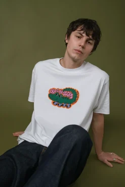 Other Side Store 'Croc In Socks' Tee - White