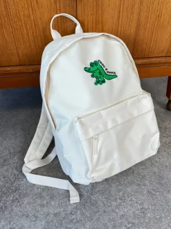 Other Side Store 'Crocs' Embroidered Backpack - Ecru