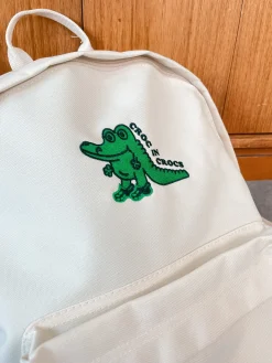 Other Side Store 'Crocs' Embroidered Backpack - Ecru