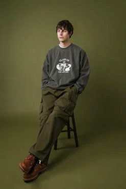 Other Side Store 'Glass of 69' Vintage Washed Sweater - Charcoal