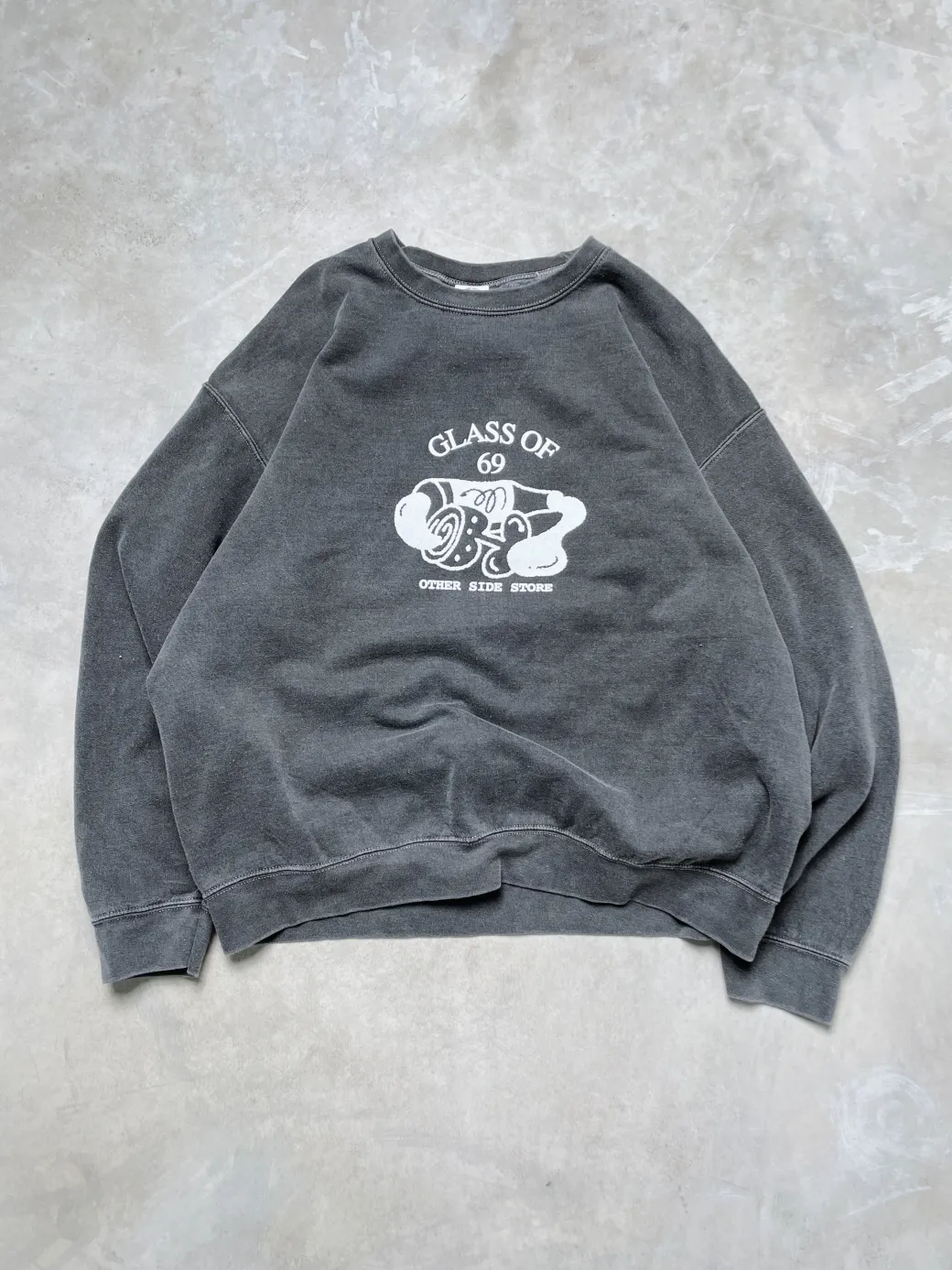 Other Side Store 'Glass of 69' Vintage Washed Sweater - Charcoal