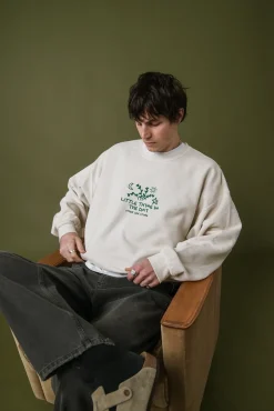 Other Side Store 'Little Thyme' Vintage Washed Sweater - Cream
