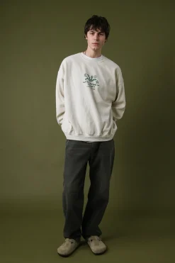 Other Side Store 'Little Thyme' Vintage Washed Sweater - Cream
