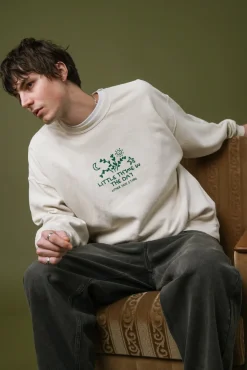 Other Side Store 'Little Thyme' Vintage Washed Sweater - Cream