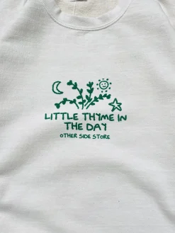 Other Side Store 'Little Thyme' Vintage Washed Sweater - Cream