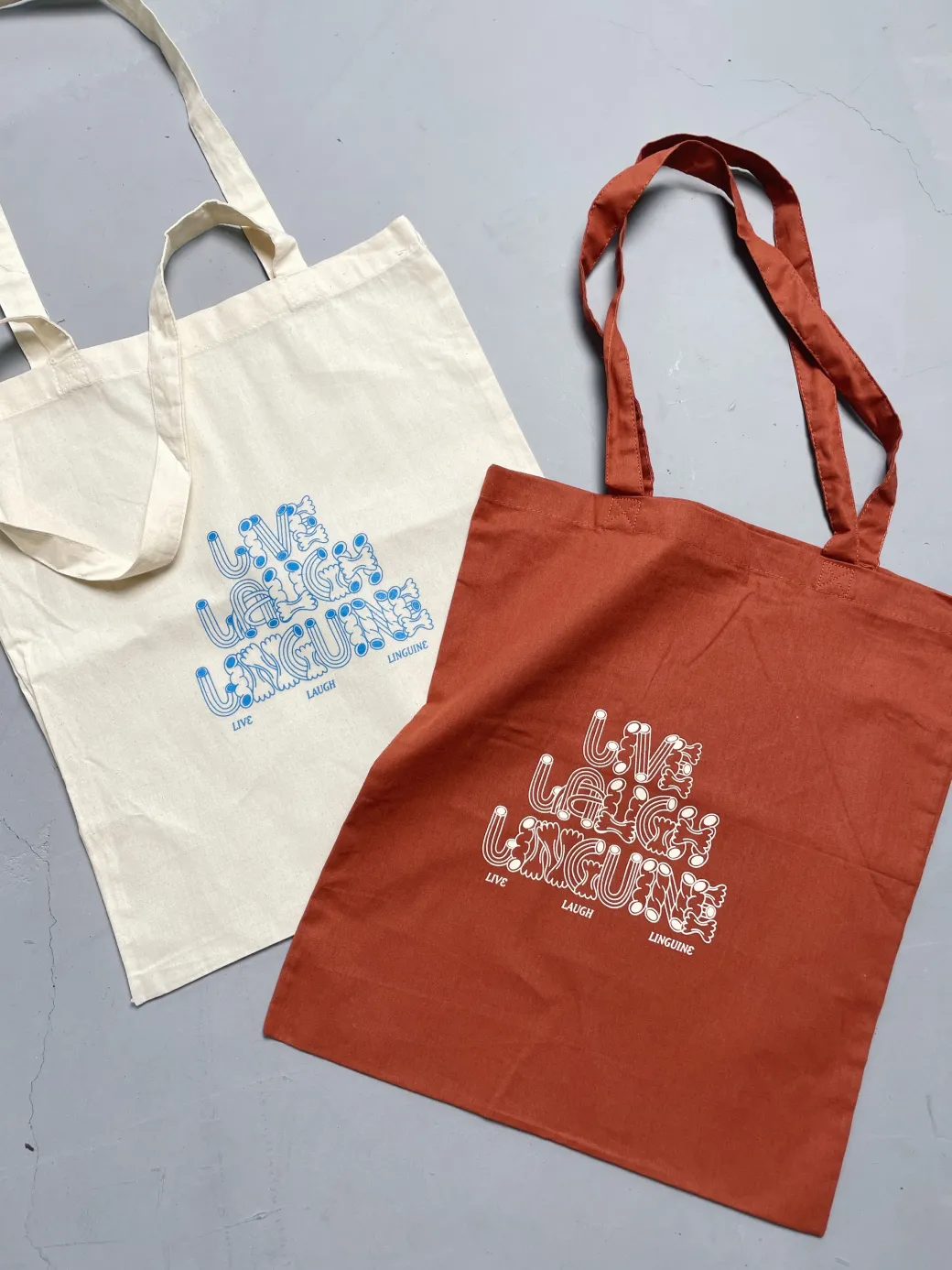 Other Side Store 'Live Laugh Linguine' Tote Bag - Rust