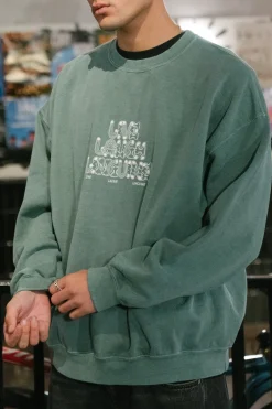 Other Side Store 'Live Laugh Linguine' Sweater - Vintage Washed Green