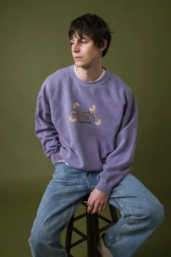 Other Side Store 'Macaroni Please' Vintage Washed Sweater - Lilac