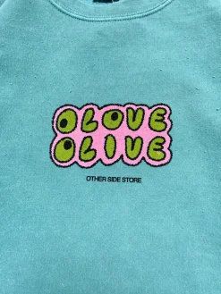 Other Side Store 'Olove Olive' Vintage Washed Sweater - Teal