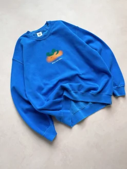 Other Side Store 'Orange' Vintage Washed Sweater - Royal Blue