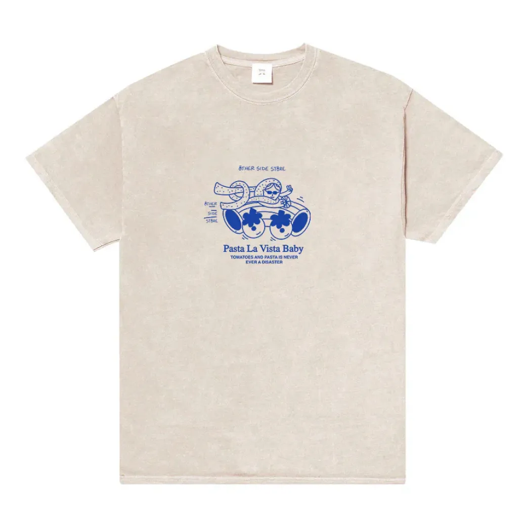 Other Side Store 'Pasta La Vista' Vintage Washed Tee - Ecru
