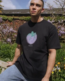 Other Side Store 'Purple Strawberry' Tee - Black