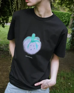 Other Side Store 'Purple Strawberry' Tee - Black