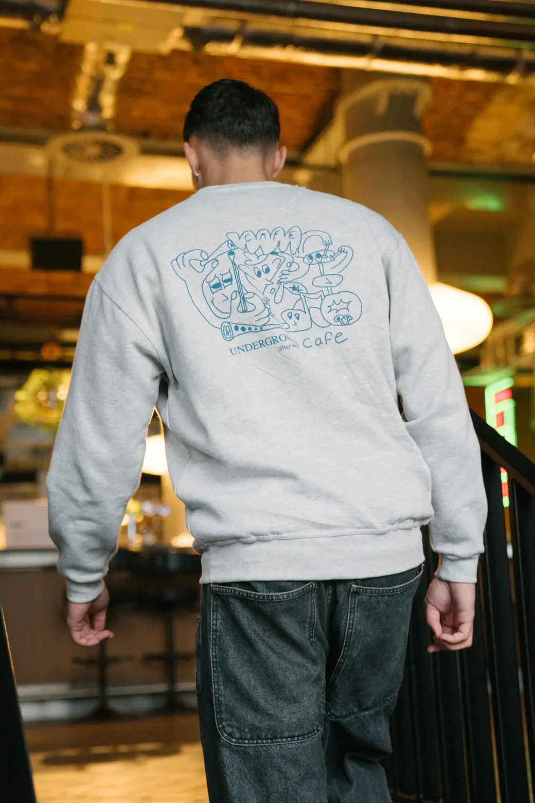 Other Side Store 'Underground Cafe' Sweater - Grey