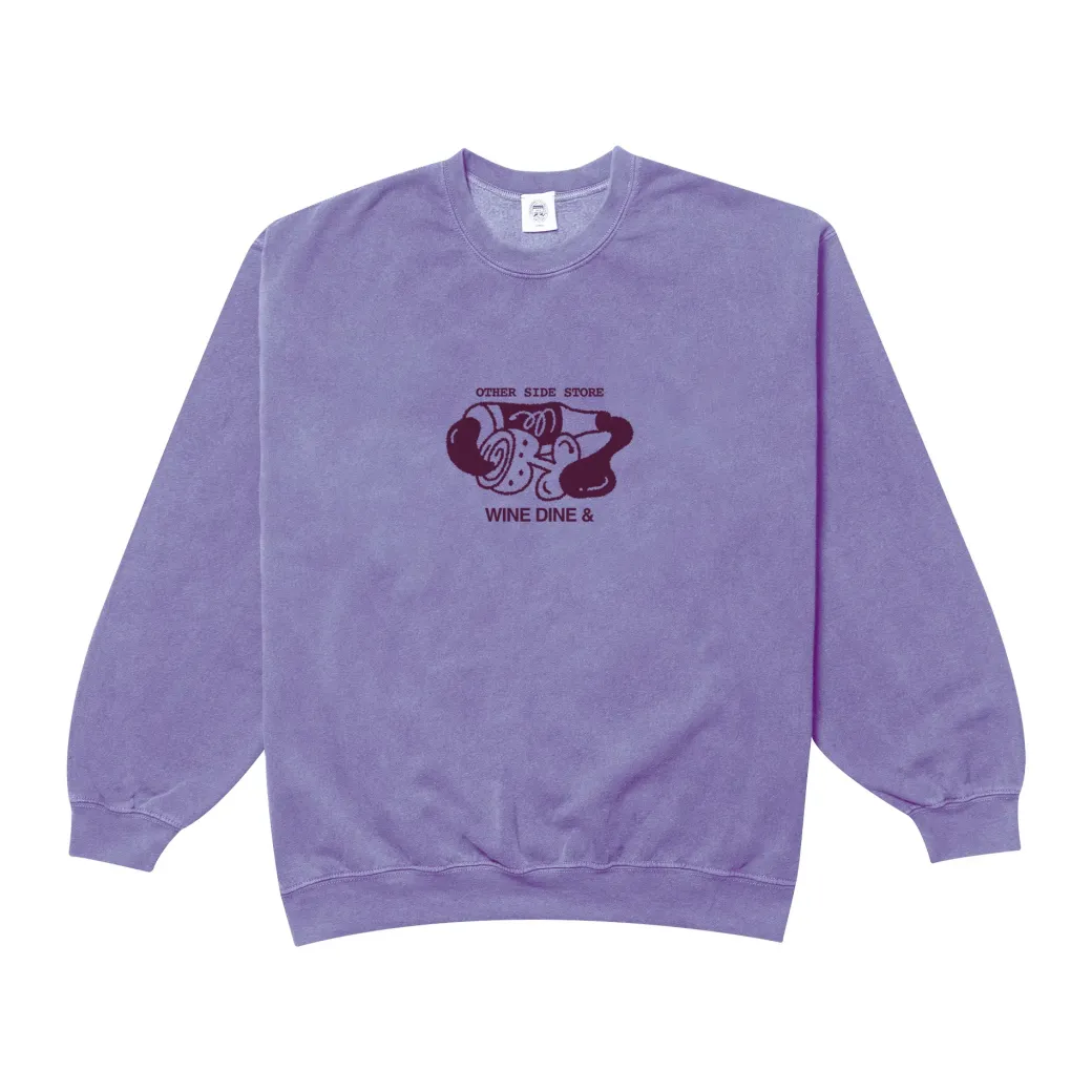 Other Side Store 'Wine, Dine &' Vintage Washed Sweater - Orchid