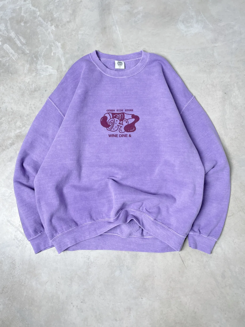 Other Side Store 'Wine, Dine &' Vintage Washed Sweater - Orchid
