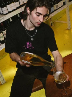 Other Side Store 'Wine Skate' Tee - Black/ Ecru/ Navy
